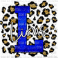 L Lions Blue Gold Leopard Print Ready To Press Transfer