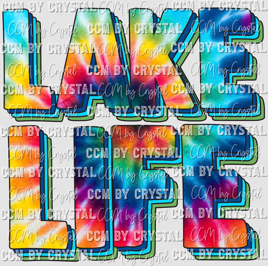Lake Life Tie Dye Ready to Press Transfer