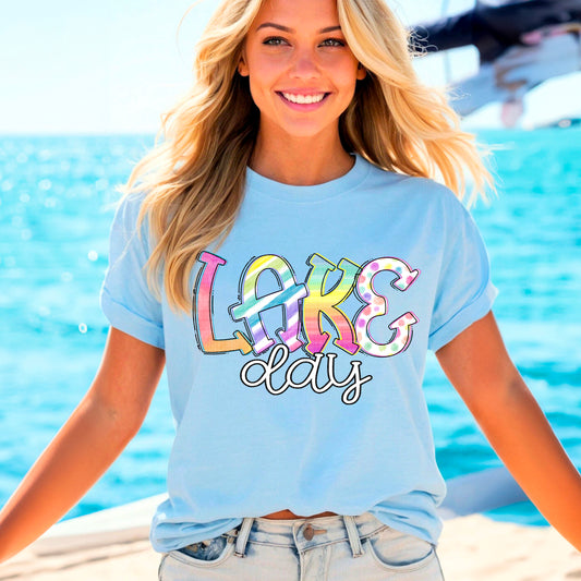 Lake Day Summertime Ready to Press Transfer DTF Transfer Sublimation Transfer
