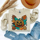 Halloween Leopard Pumpkin Faux Embroidery Ready to Press Transfer