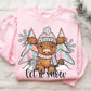 Let It Snow Highland Cow Winter Ready to Press Transfer DTF Transfer Sublimation Transfer