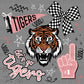 Let's Go Tigers Pink Sports Mascot Ready to Press Transfer DTF Transfer Sublimation Transfer