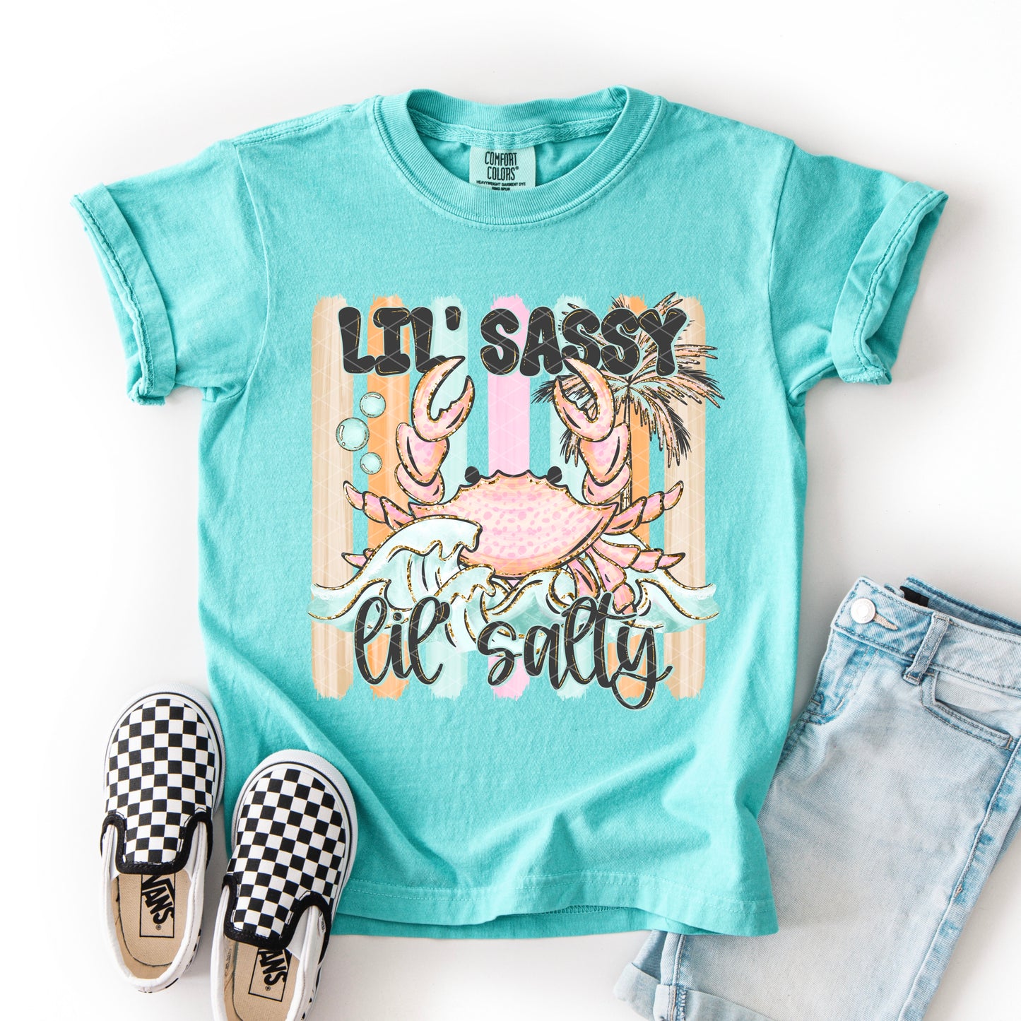 Lil' Sassy Lil" Salty Beach Summer DTF Transfer Sublimation Transfer