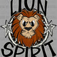 Lion Spirit Stars Checkered Sports Mascot Ready to Press Transfer DTF Transfer Sublimation Transfer