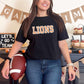 Lions Faux Embroidery Orange White Sports Mascot Ready to Press Transfer DTF Transfer Sublimation Transfer