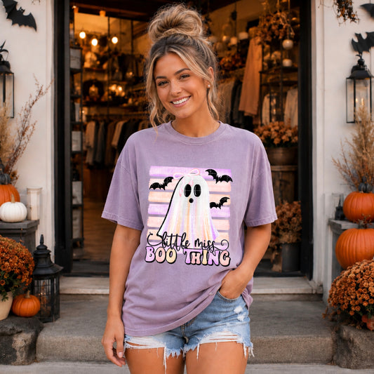 Little Miss Boo Thing Ghosts Halloween Ready to Press DTF Transfers Sublimation Transfers