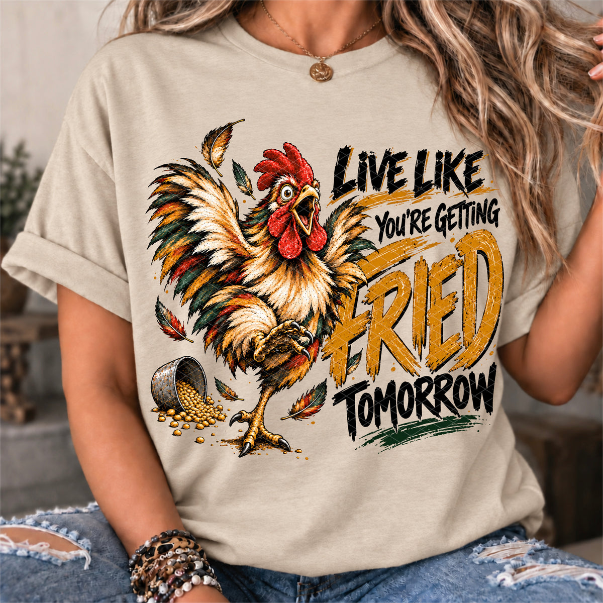 Fried Tomorrow Chicken Ready to Press DTF Transfers Sublimation Transfers