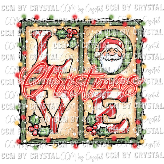 Love Christmas Background Ready to Press Transfer