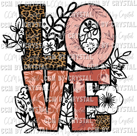 Love Floral Ready to Press Transfer