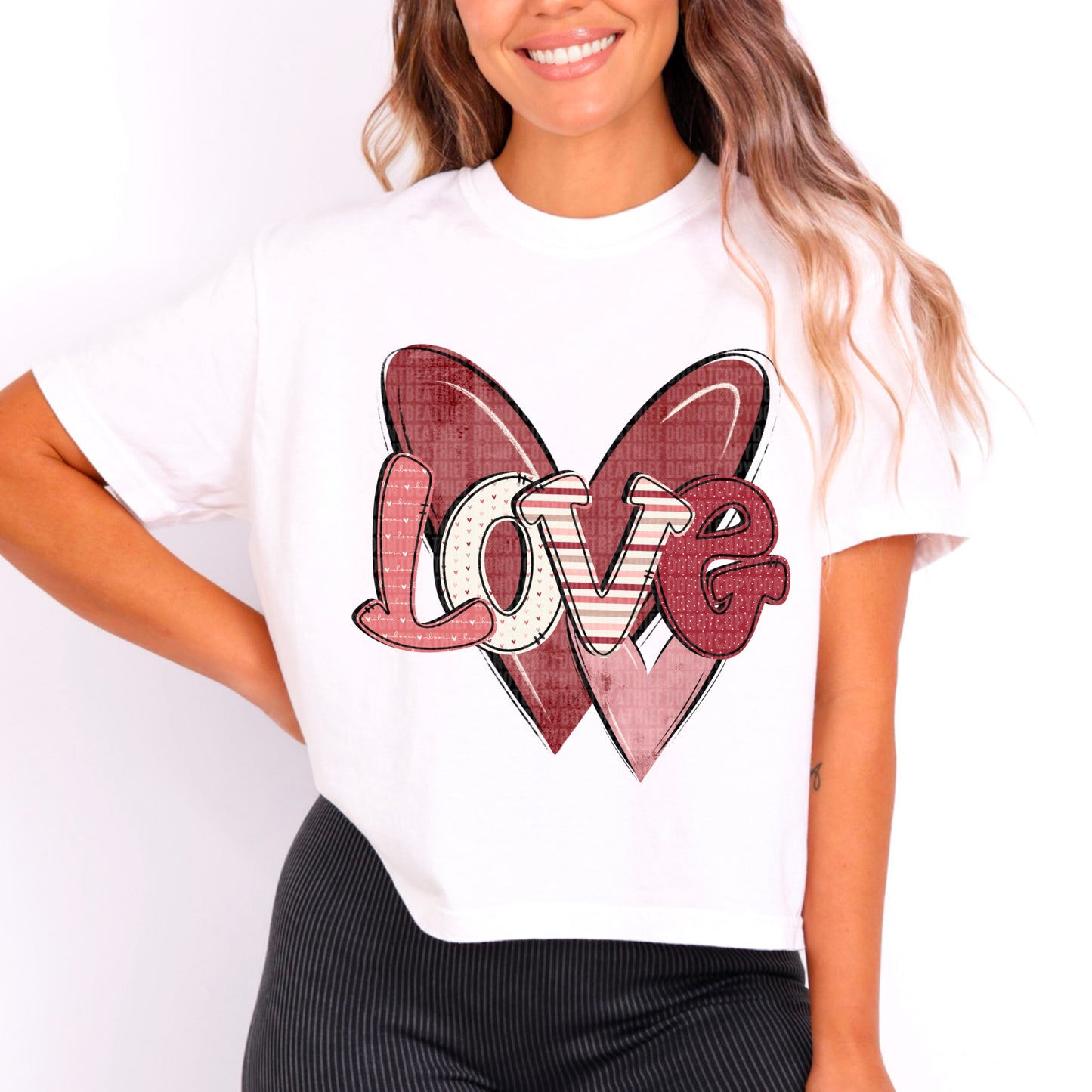 Love Hearts Valentines Day Ready to Press Transfer DTF Transfer Sublimation Transfer
