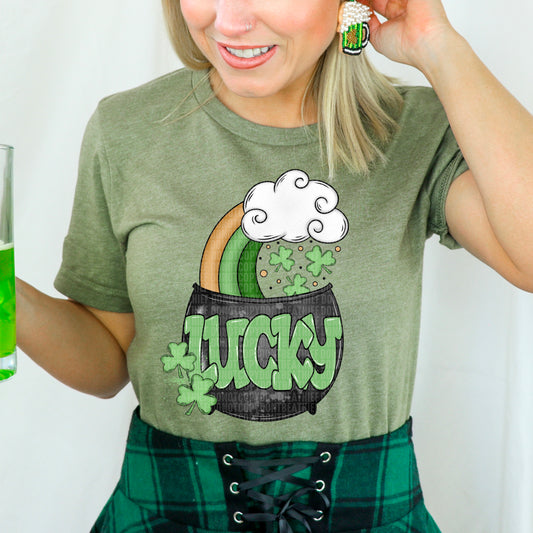 Lucky St Patrick's Day Ready to Press Transfer DTF Transfer Sublimation Transfer