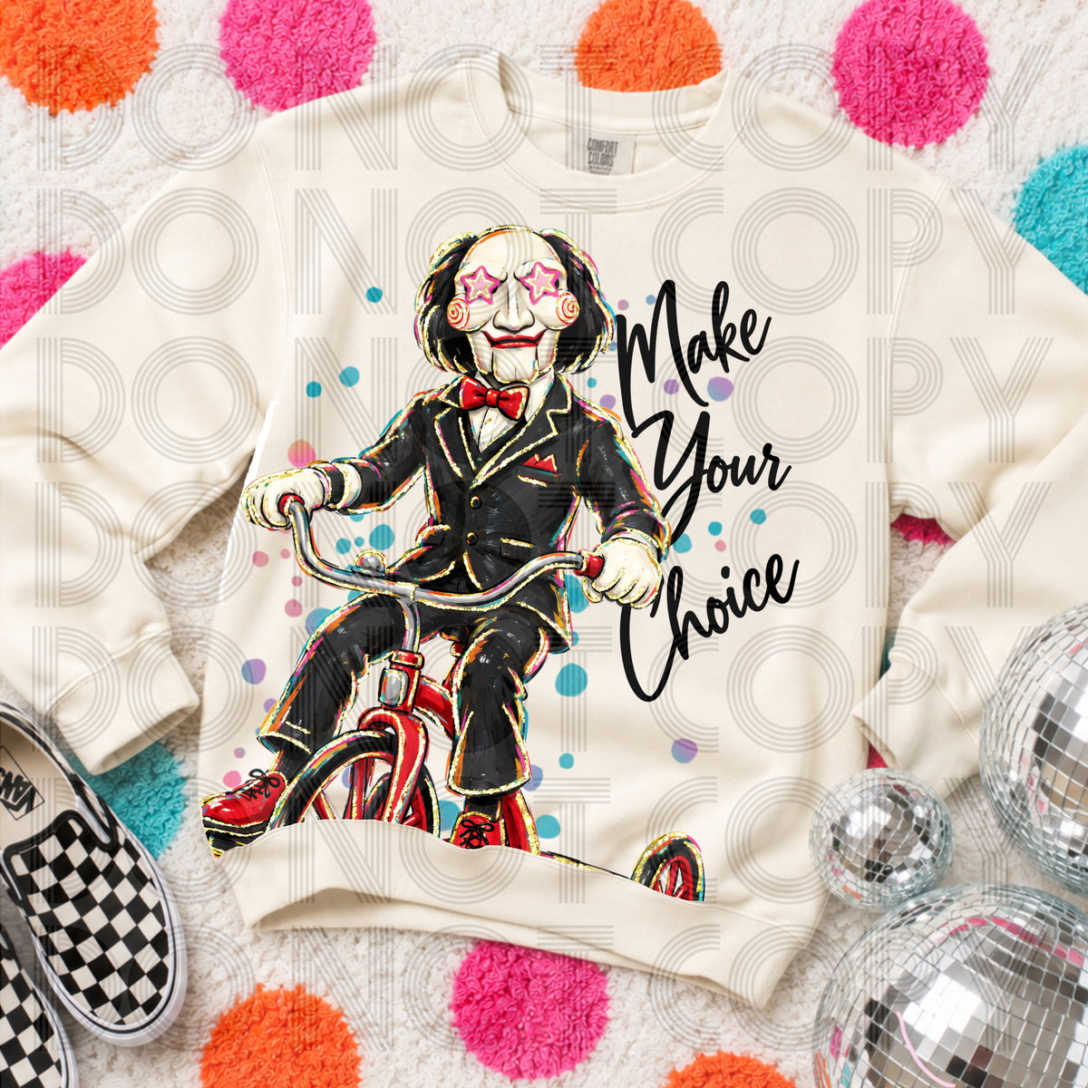 Horror Ventriloquist Dummy Bike Girly Stars Halloween T Shirt, Sweatshirt Halloween