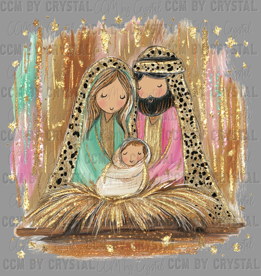 Jesus Manger Christmas Ready to Press Transfer DTF Transfer Sublimation Transfer