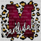 Maroon M Cardinals with Gold Leopard Background Mascot PNG Digital File ONLY