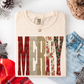 Merry Christmas Floral Faux Fake Patch Ready to Press Transfer DTF Transfer Sublimation Transfer