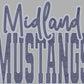 Midland Mustangs 2-Color Approximately 11" wide Spangle Transfer