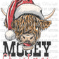 Mooey Christmas Ready To Press Transfer DTF Sublimation