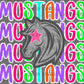 Mustangs Colorful Mascot Ready to Press Transfer DTF Transfer Sublimation Transfer (Copy)
