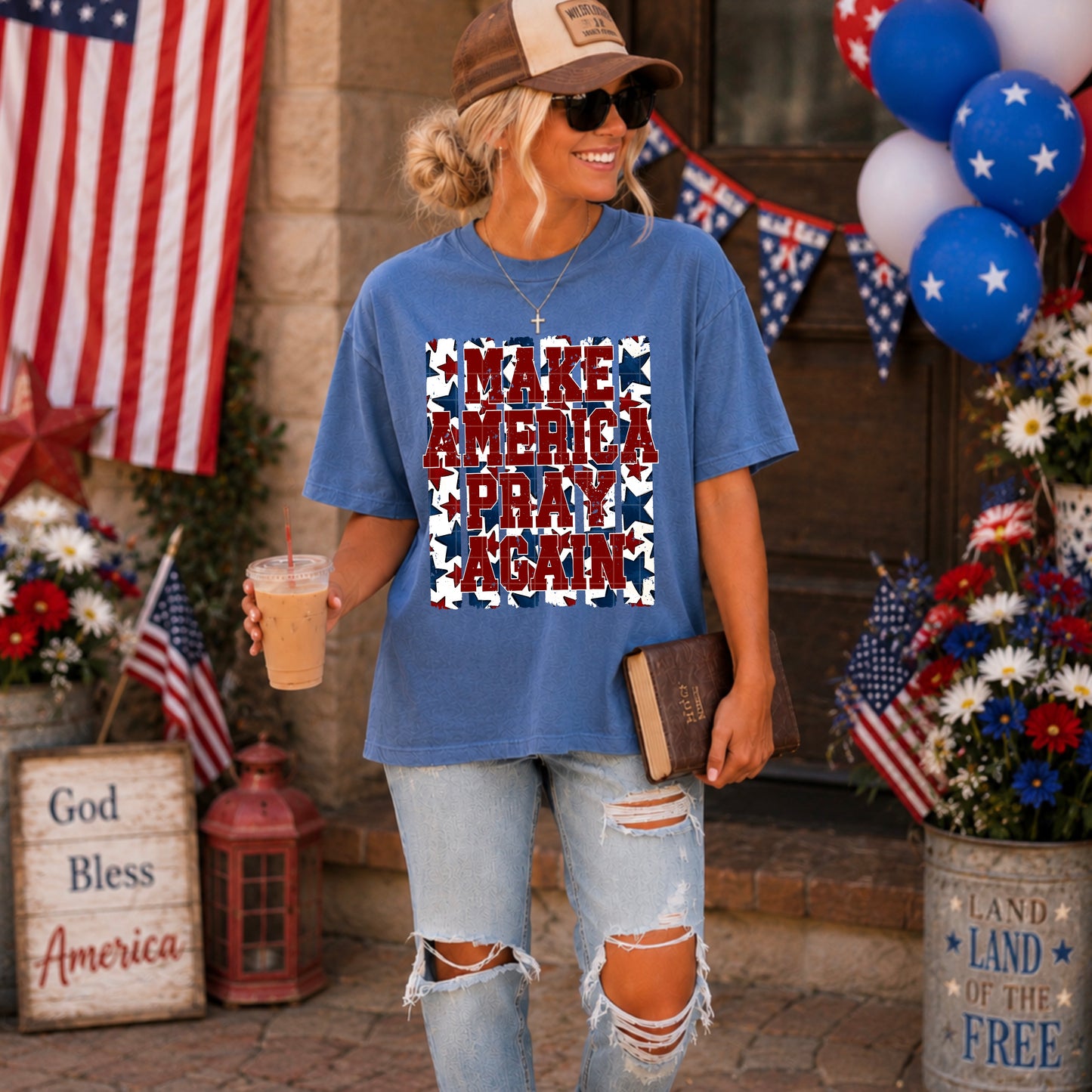 Make America Pray Again USA 4th of July Ready to Press DTF Transfers Sublimation Transfers
