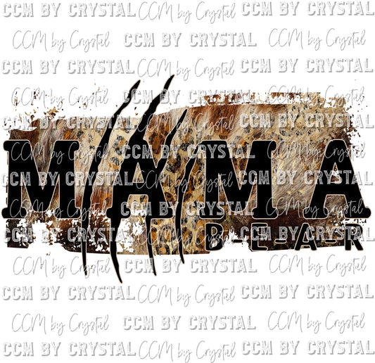 Mama Bear Black CCM Ready to Press Transfer