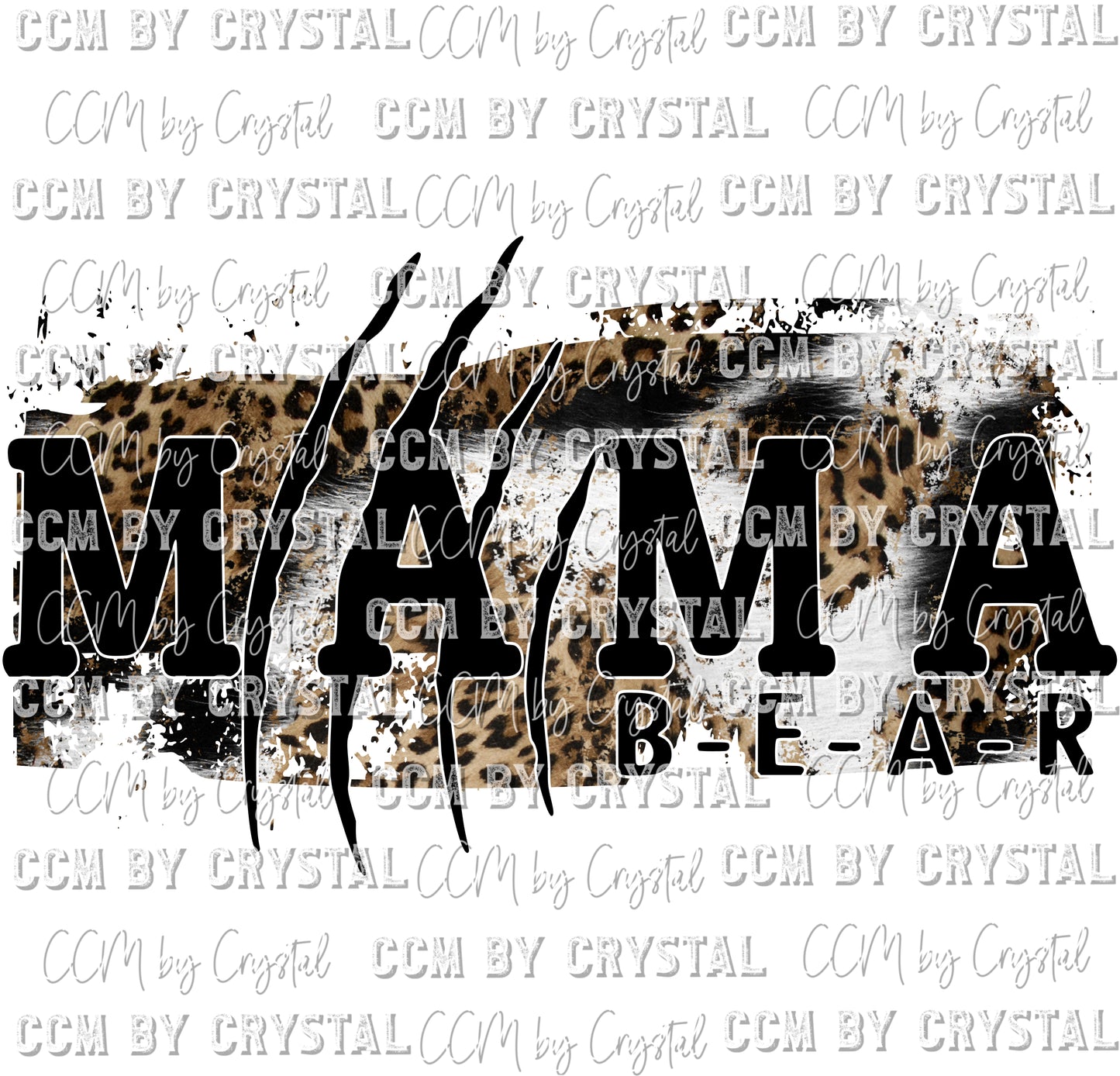 Mama Bear Cowhide and Leopard Print Ready to Press Transfer