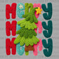 Merry Merry Merry Christmas Tree Faux Yarn Ready to Press Transfer DTF Transfer Sublimation Transfer