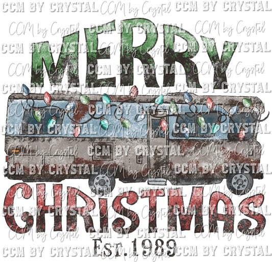 Merry Christmas RV Background Ready to Press Transfer