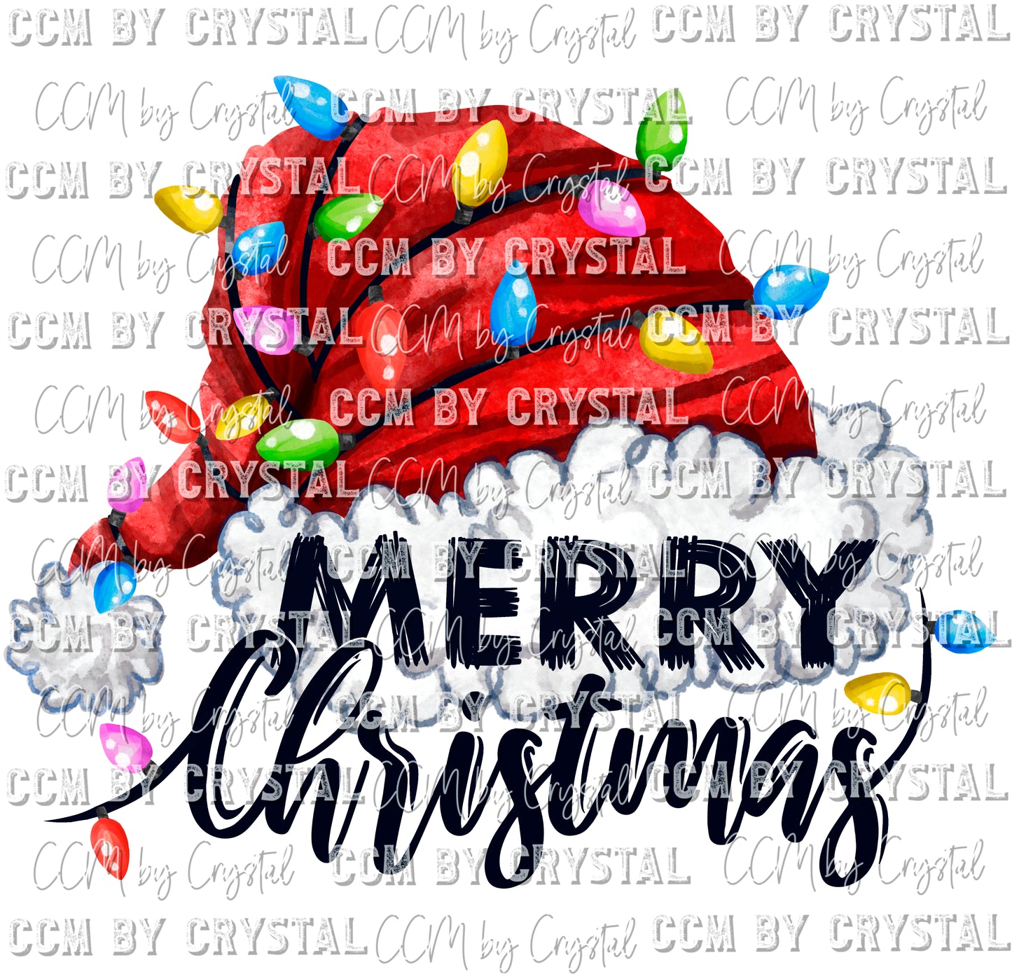 Merry Christmas Santa Hat Background Ready to Press Transfer