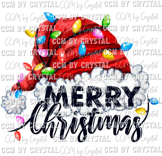 Merry Christmas Santa Hat Background Ready to Press Transfer