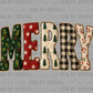 Merry Faux Embroidery Christmas Ready to Press Transfer DTF Transfer Sublimation Transfer