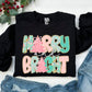 Merry and Bright Pink Bow Christmas Tree Ready to Press Transfer DTF Transfer Sublimation Transfer