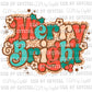 Merry and Bright Christmas Background Ready to Press Transfer