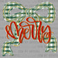 Merry Faux Glitter Bow Christmas Ready to Press Transfer DTF Transfer Sublimation Transfer