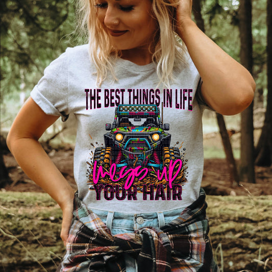 ATV Mudding The best Things in Life Mess Up Hair Ready to Press Transfer