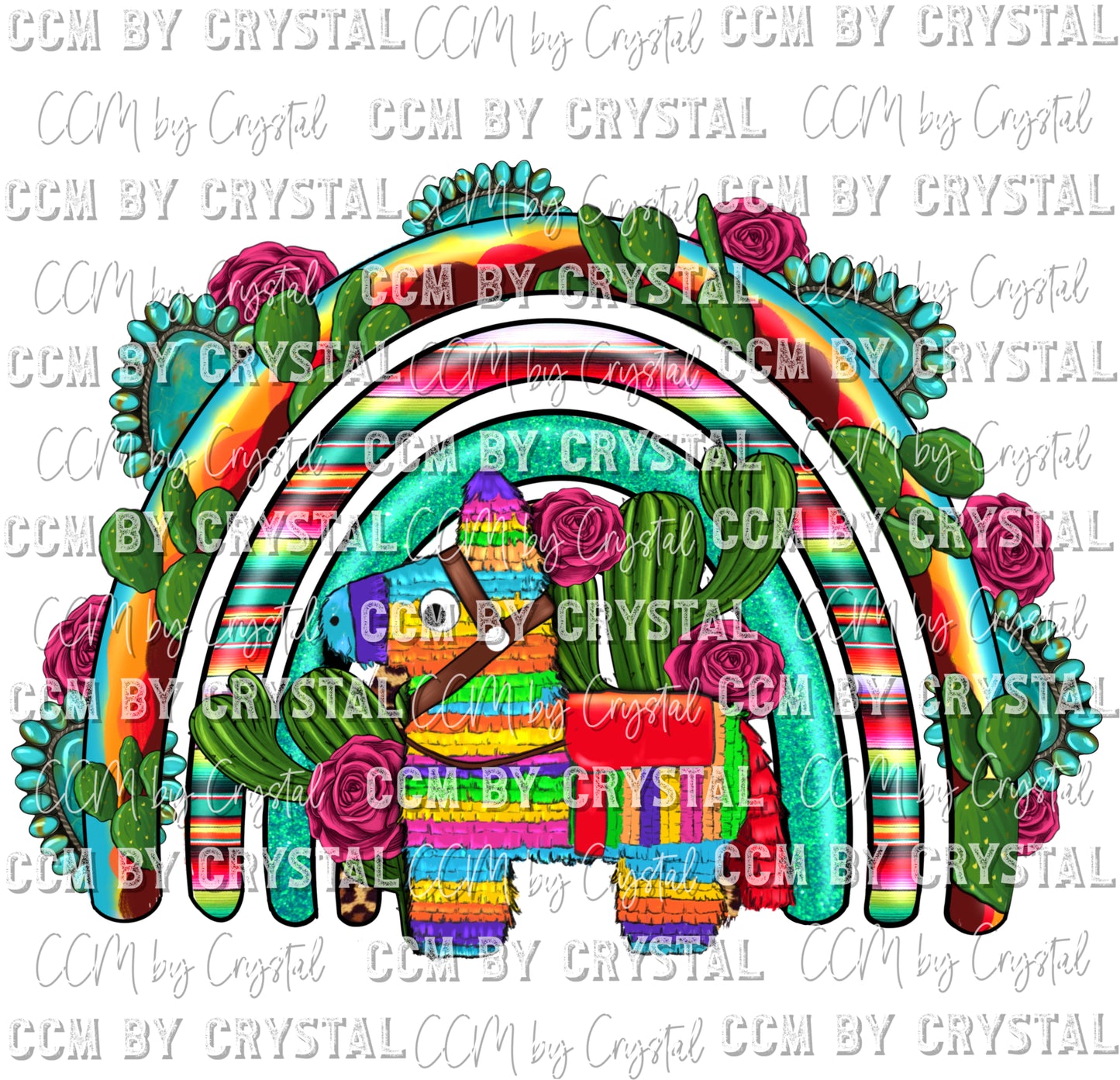 Mexican Pinata Rainbow Ready to Press Transfer