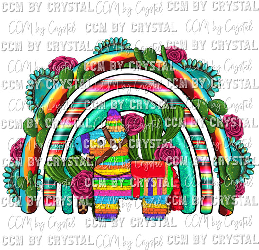 Mexican Pinata Rainbow Ready to Press Transfer