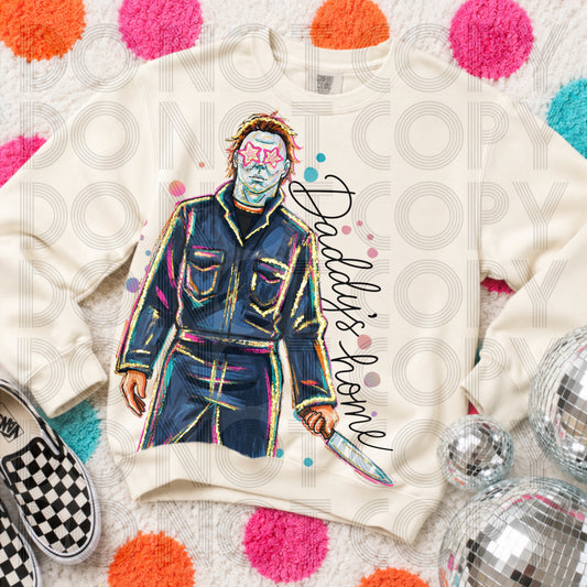 White Masked Man Blue Jumpsuit Girly Stars Halloween T Shirt, Sweatshirt Halloween