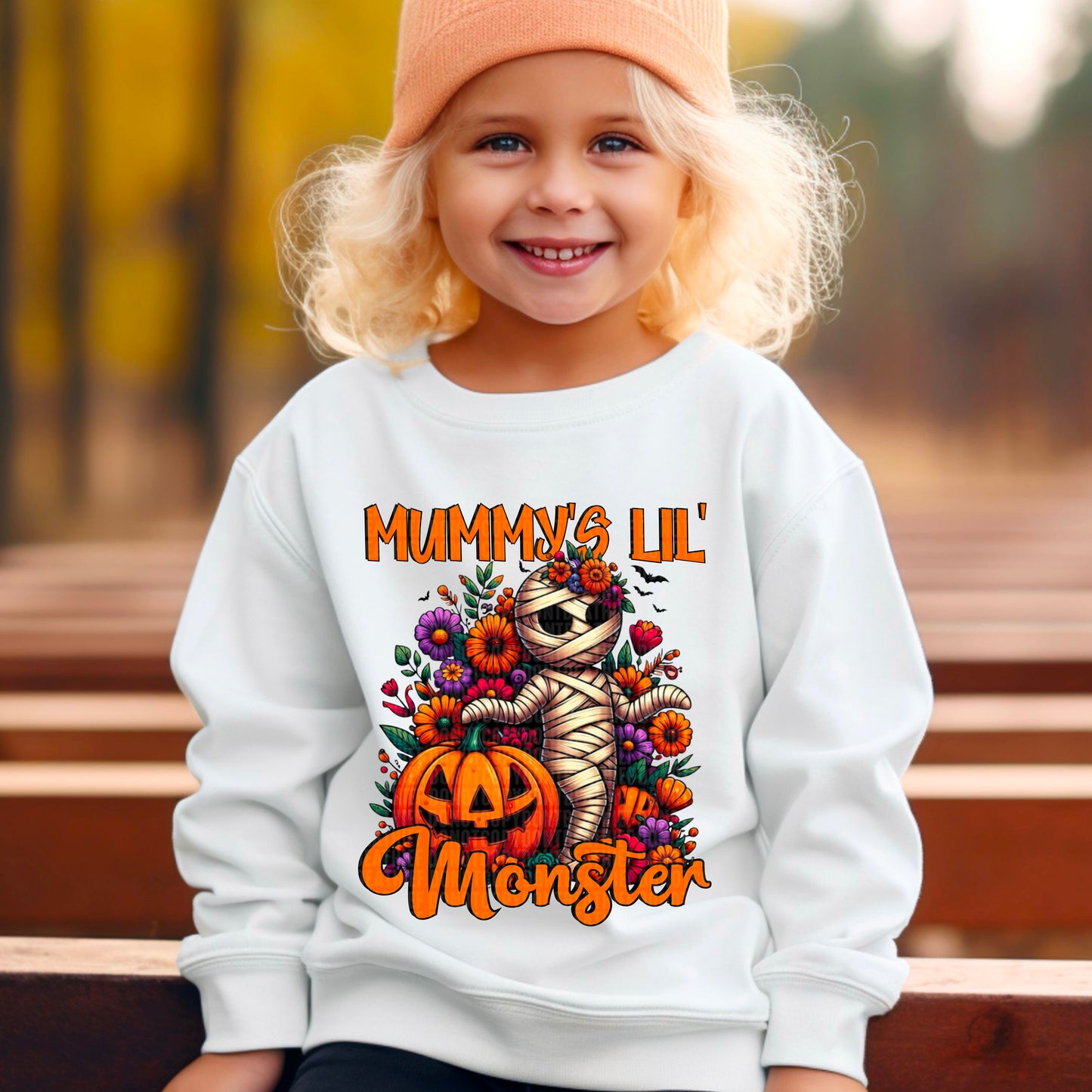 Halloween mummy's Lil' Monster Ready to Press Transfer DTF Transfer Sublimation Transfer