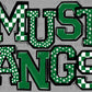 Mustang Stars Checkered Dots Green Sports Mascot Ready to Press Transfer DTF Transfer Sublimation Transfer