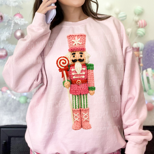 Nutcracker Christmas Faux Fake Yarn Ready to Press Transfer DTF Transfer Sublimation Transfer