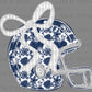 Helmet Football Floral Navy Bow Faux Glitter Sports Mascot Ready to Press Transfer DTF Transfer Sublimation Transfer