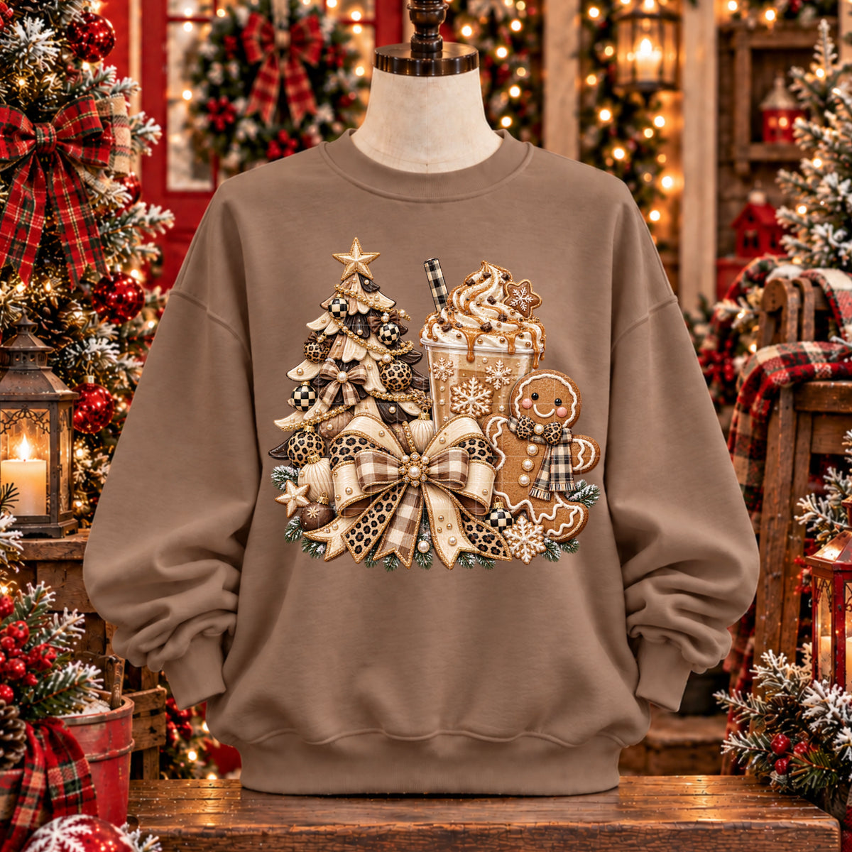 Tan Neutral Christmas Ready to Press DTF Transfers Sublimation Transfers