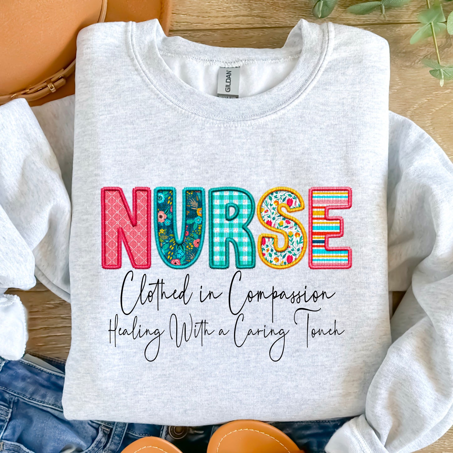 Nurse Clothed in Compassion Healing With a Caring Touch Ready to Press Transfer