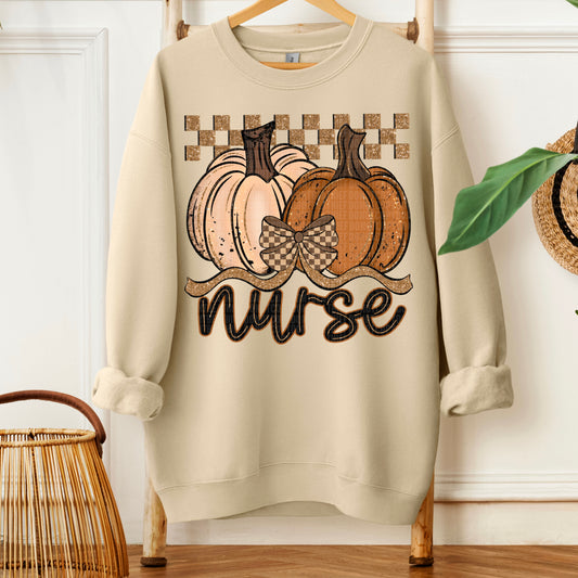 Nurse Fall Pumpkins Ready to Press Transfer DTF Transfer Sublimation Transfer