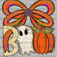 Boo Ghost Pumpkin Faux Glitter Halloween Fall Ready to Press Transfer DTF Transfer Sublimation Transfer