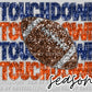Touchdown Season Football Faux Embroidery Faux Sequins Ready to Press Transfer