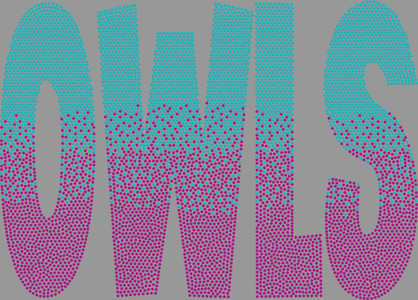 Custom Ombre Personalized Mascot 11" 2- Color Spangle Transfer