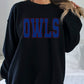 Owls 11" 2-Color Ready to Press Spangle Transfer Bling Transfer Sparkle Transfer