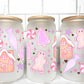 Pastel Gingerbread Christmas UV Transfer 16oz Libby Glass Can Wrap Ready to Apply