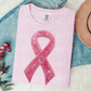Breast Cancer Awareness Ribbon Pink Faux Fake Yarn and Sequin Ready to Press Transfer DTF Transfer Sublimation Transfer